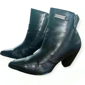 Harley Davidson Boots Ankle Booties Womens 7.5 Black Leather Motorcycle Destinee